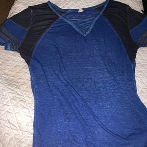 black blue short sleeve
